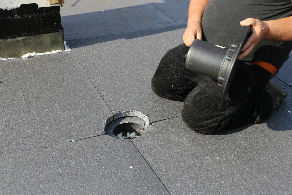 roof drainage installation