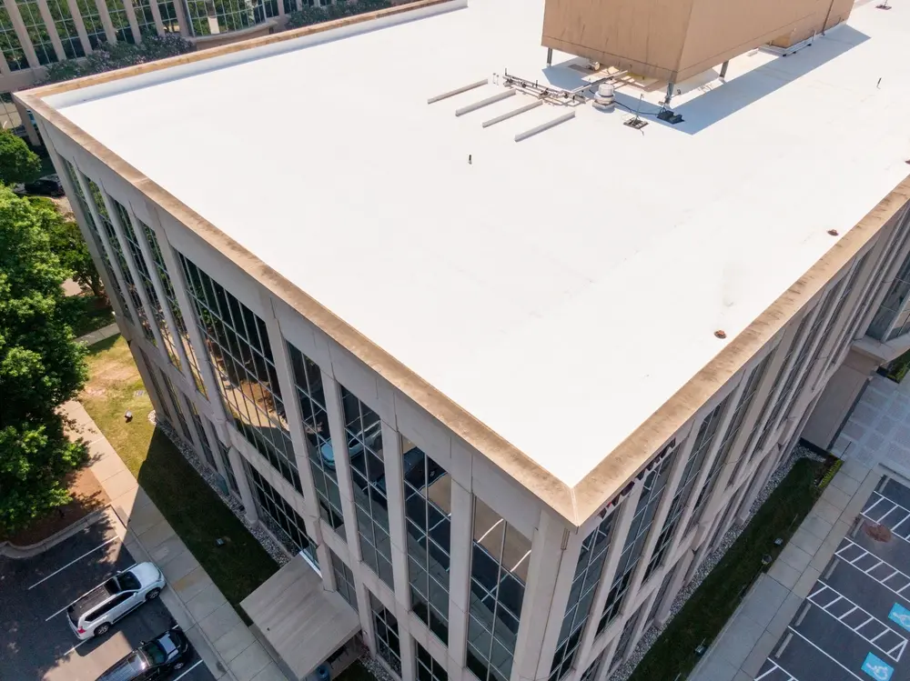 commercial roof aerial view